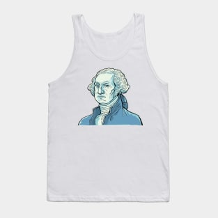 portrait of George Washington in blue tones Tank Top